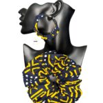 Handmade African Ankara Fabric Print Matching scrunchies and Earrings Duo set