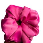 Handmade Large size Pink Rhinestone Bling Scrunchies