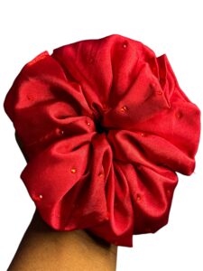 Handmade Large size Red Rhinestone Bling Scrunchies
