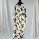 Free-size One-Size A-Line Chiffon Crepe Dress with Floral Print (Fits size10 -18)
