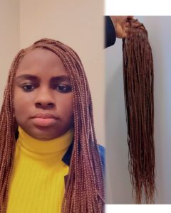 42 inches Handmade Full Lace Braided Wig | Glueless Braided wig | Glue friendly | Lightweight Braided Wig | Auburn Color 30 | Glue-In Style | Natural Look | Hair Extensions