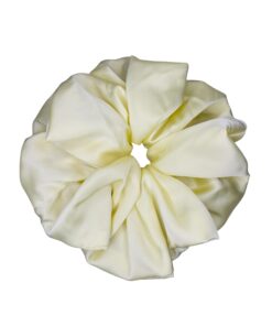 XXXL Cream Satin Scrunchie – Jumbo Oversized Satin Hair Tie