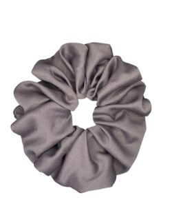 XXXL Grey Satin Scrunchie – Jumbo Oversized Satin Hair Tie
