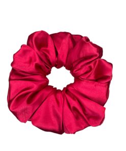 XXXL Red Satin Scrunchie – Jumbo Oversized Satin Hair Tie