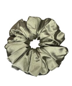 XXXL Army Green Satin Scrunchie – Jumbo Oversized Satin Hair Tie