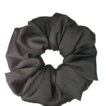 XXXL Black Satin Scrunchie – Jumbo Oversized Silky Hair Tie