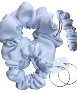 DeNob White 4-in-1 Handmade Matte Satin Hair Accessories Set