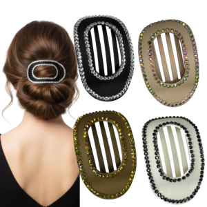 Rhinestone Matte Hair Clip Set C – Non-Slip Sparkly Claw Clips for Thick or Thin Hair, Strong Hold, Everyday Styling