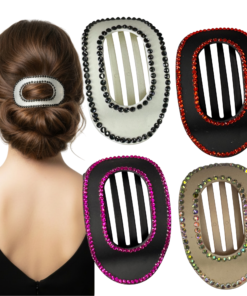 Rhinestone Matte Hair Clip Set B – Non-Slip Sparkly Claw Clips for Thick or Thin Hair, Strong Hold, Everyday Styling