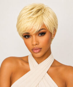 Glue less Pixie Cut Wig 100% Human Hair BLONDE (color 613)
