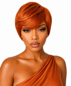 Glue less Pixie Cut Wig 100% Human Hair Ginger (color 350)