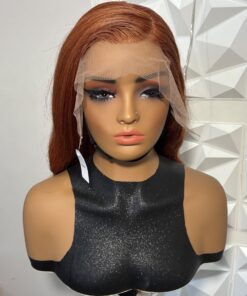 Alternative view of 24 inch Copper Ginger Full Lace Heat Safe Human Hair Blend Wavy Wig