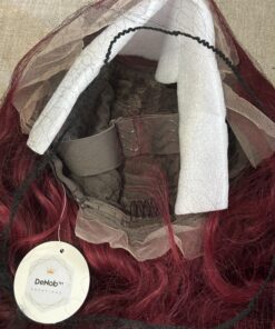 Alternative view of 30 inches Body Wave Burgundy HD Lace front Heat Safe Human Hair Blend