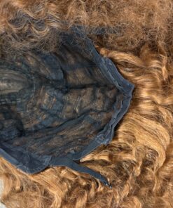 Alternative view of Dark Root 2x6 Closure 14 inch Solid Copper Auburn Kinky Curly Heat Safe Human Hair Blend Wig