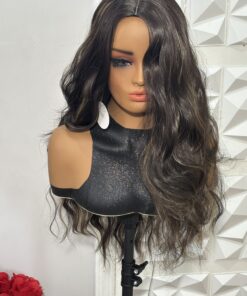 Alternative view of 26 Inch Black with Highlight Loose Body Wave Padded Closure Hair Blend Wig