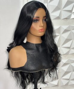 26 Inch Black Loose Body Wave Padded Closure Hair Blend Wig