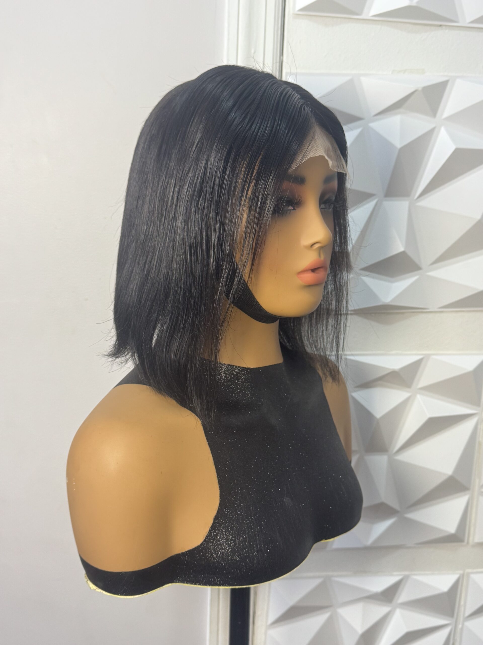 10 inches 100% Human Hair Short Bob Wig , Lightweight 5x5 closure