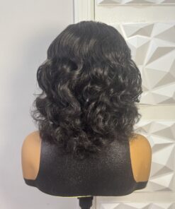 Alternative view of 14 inches Black Bouncy Body Wave Blend 4x4 closure wig