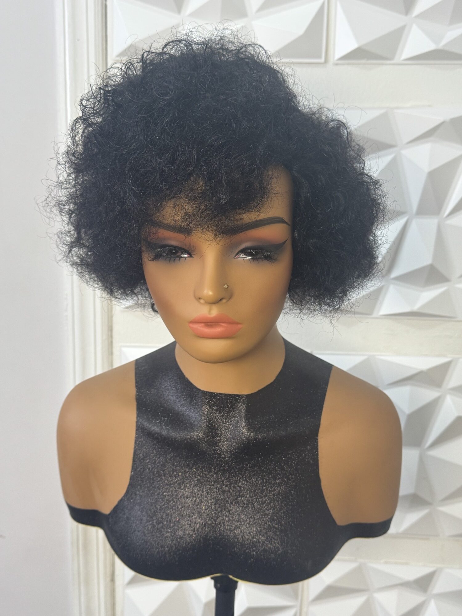 100% Human Hair Wig Short Jerry curl Glue-less wig - Image 2