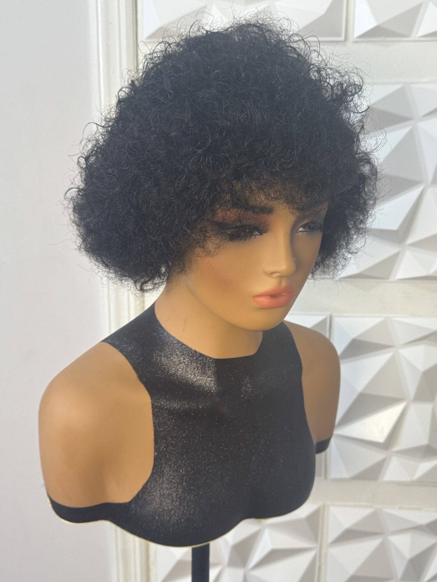 100% Human Hair Wig Short Jerry curl Glue-less wig - Image 3