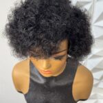 100% Human Hair Wig Short Jerry curl Glue-less wig