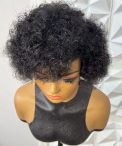 100% Human Hair Wig Short Jerry curl Glue-less wig