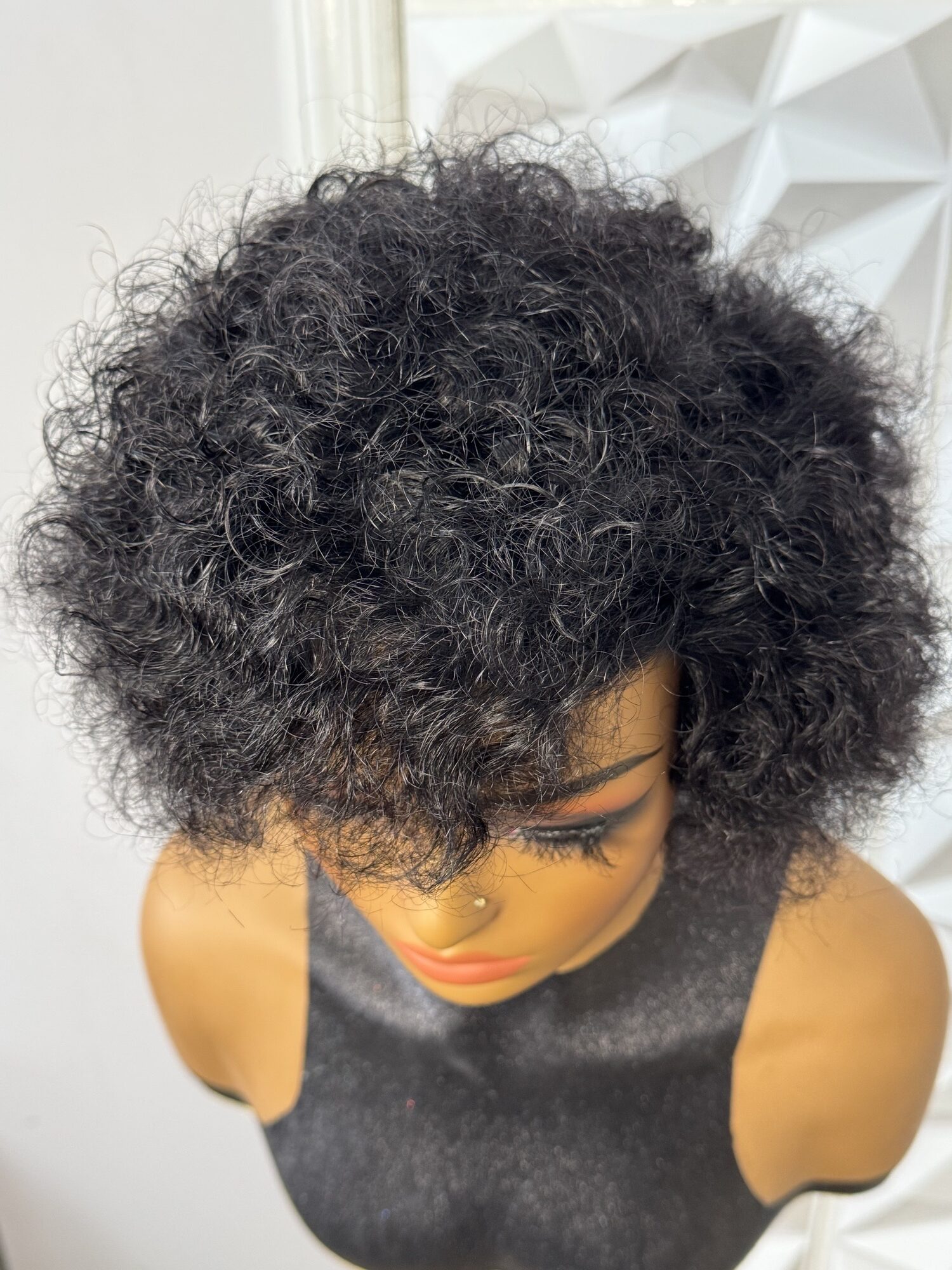 100% Human Hair Wig Short Jerry curl Glue-less wig - Image 6