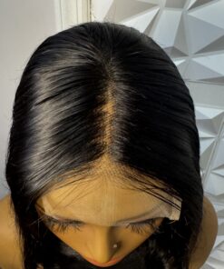 Alternative view of 100% Human Hair 12 inches Bob Glue-less wig - color Black 5x5 closure