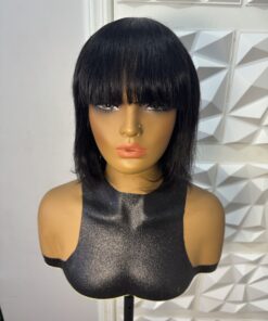 Alternative view of 10 inches short Bib wig - 100% Human Hair , 5x5 Glue-less closure wig