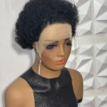 13x1 Full Frontal 100% Human Hair Jerry Curl Wig - Color Black
