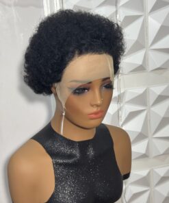 Alternative view of 13x4 Full Frontal 100% Human Hair Jerry Curl Wig - Color Black
