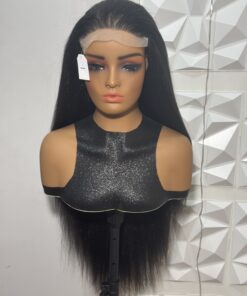 32 inches Human Hair Blend Kinky Yaki Full Closure Glue-less Wig