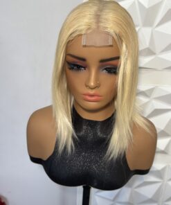 12 inches 100% Human Hair Blonde 2 by 6 Closure Wig