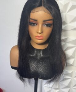 Alternative view of 100% Human Hair 18 inches 5x5 closure Glue-less Wig - Color Natural Black