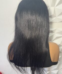 100% Human Hair 18 inches 5x5 closure Glue-less Wig - Color Natural Black