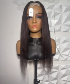 Alternative view of 100% Human Hair 24 inches wavy Brown Wig | Glue-less Natural Texture Kinky-Yaki Wig for Women