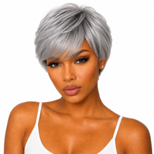 DeNob New Color Gray Pixie Cut 100% Human Hair)