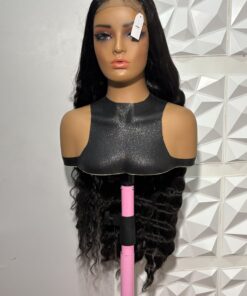 Alternative view of DeNob 32-Inch Deep Wave 5x5 Lace Closure Wig, Black Heat-Safe Hair Blend